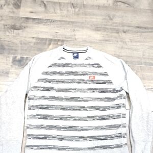 Nike Red and Gray Striped Patch Shirt